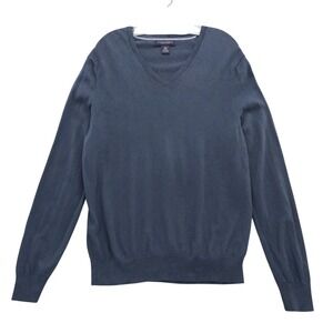 Banana Republic Luxury Blend V-Neck Sweater Long Sleeve Silk Cashmere Blue L